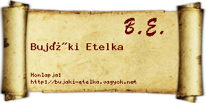 Bujáki Etelka névjegykártya